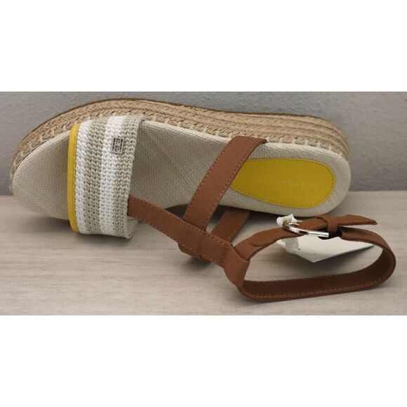 Tommy Hilfiger Women's Sz 8.5 Neutral Crochet Flatform Espadrille Sandals - Picture 6 of 11